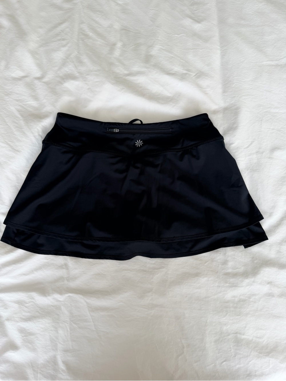 Black Athleta Tennis Skirt with Layered Hem